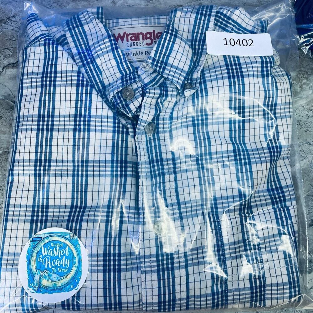 Wrangler Rugged Wear Men's Casual Button Down Plaid Long Sleeve Shirt Medium - Picture 11 of 11